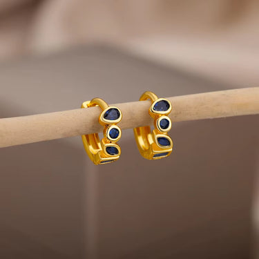 BLUE WATER DROP HUGGIE GOLD - STUDIO JO STORE